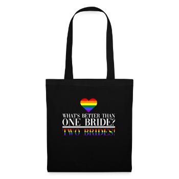 Lesbische Hochzeit Lesben Homosexuell Transsexuell - Stoffbeutel - Schwarz - Vorne