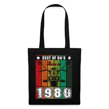 Best Of 80's Born 1980 Classic Motorcycle - Tote Bag - black - Front