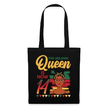 This Melanin Queen Is Now 14, 14th Birthday - Tote Bag - black - Front