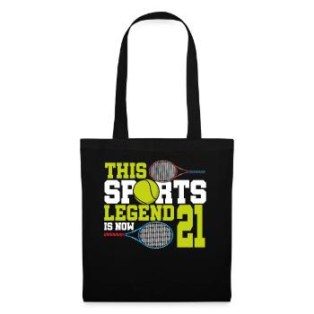Cette légende du sport a maintenant 21 ans, le tennis 21. - Sac en tissu - noir - Devant