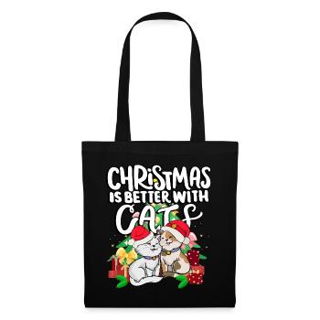 Noël est mieux avec des chats heureux - Sac en tissu - noir - Devant