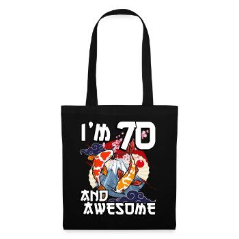 J’ai 70 ans et génial Koi de carpe japonaise - Sac en tissu - noir - Devant