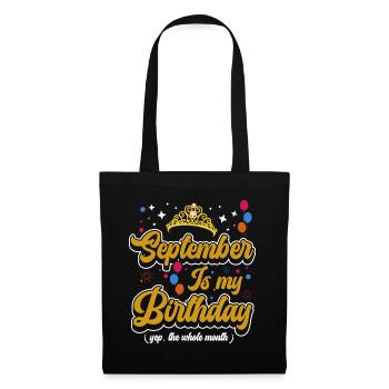Septembre est mon anniversaire. La célébration de l' - Sac en tissu - noir - Devant