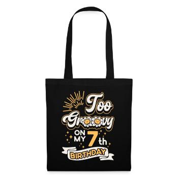 Too Groovy On My 7th Birthday Seven years old - Tote Bag - black - Front