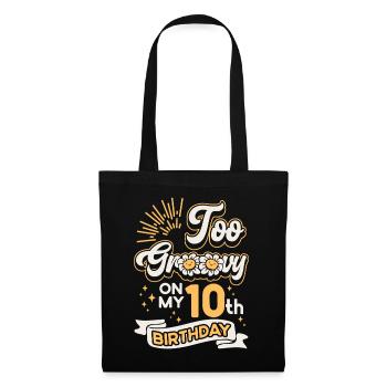 À Groovy On My 10th Birthday Ten ans - Sac en tissu - noir - Devant