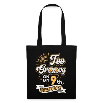 Too Groovy On My 9th Birthday Nine Years Old Bday - Tote Bag - black - Front
