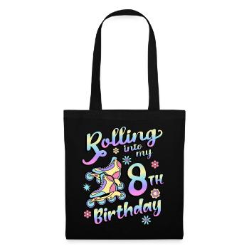 Rolling Into My 8th Birthday Roller Skater Inline - Tote Bag - black - Front