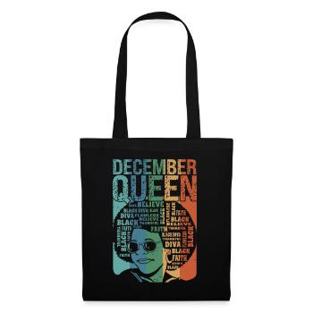 Décembre Le mois de la naissance de la Reine célèbre le - Sac en tissu - noir - Devant