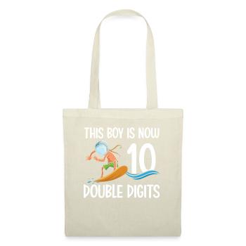 Boy a maintenant 10 ans de surf à deux chiffres 10. - Sac en tissu - nature - Devant
