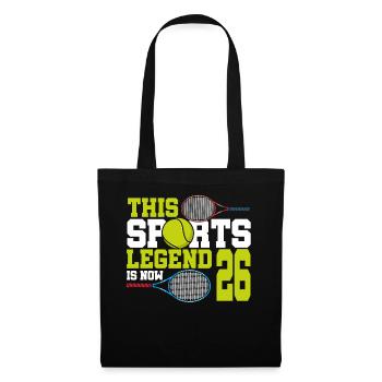 Cette légende du sport a maintenant 26 ans, le tennis 26. - Sac en tissu - noir - Devant
