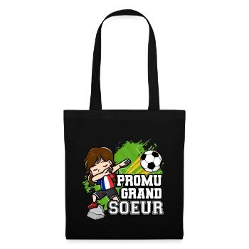 Promu Grand Soeur Drôle de footballeur - Sac en tissu - noir - Devant