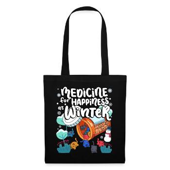 Medicine to Happiness at Winter Cat Gummies - Tote Bag - black - Front