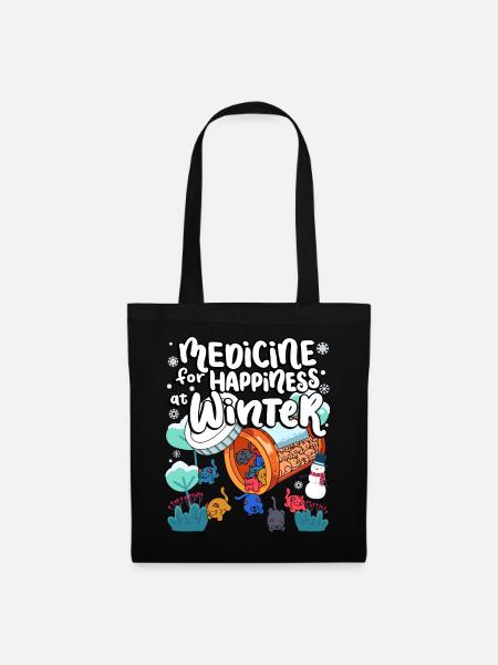 Médecine du bonheur chez Winter Cat Gummies - Sac en tissu - noir