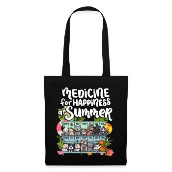 Medicine for Happiness in Summer Weekday Cats - Tote Bag - black - Front