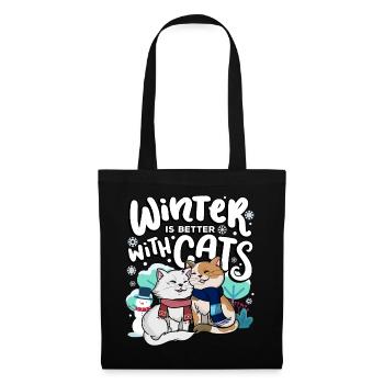 Winter is better with cats autumn season - Tote Bag - black - Front