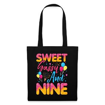 Sweet Sassy And Nine saupoudre un délicieux beignet - Sac en tissu - noir - Devant