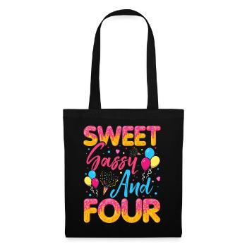 Sweet Sassy et quatre saupoudrages délicieux beignet - Sac en tissu - noir - Devant