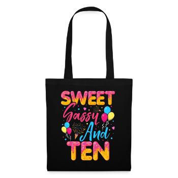 Sweet Sassy And Ten saupoudre un délicieux beignet - Sac en tissu - noir - Devant