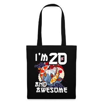 Ich Bin 20 Und Awesome Japanischer Karpfen Koi - Stoffbeutel - Schwarz - Vorne