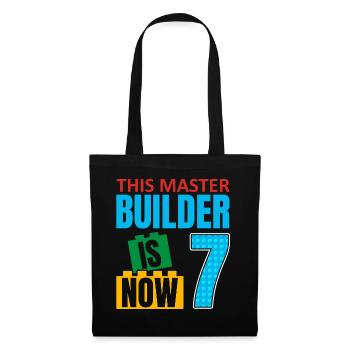 This Builder Is Now 7, Toy Blocks 7. - Tote Bag - black - Front