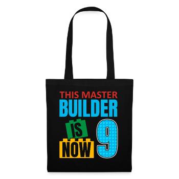 This builder is now 9, Toy Blocks 9. - Tote Bag - black - Front
