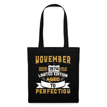 Anniversaire Novembre 1974 né Vintage - Sac en tissu - noir - Devant