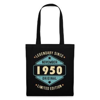 Novembre 1950 Vintage Retro Anniversaire - Sac en tissu - noir - Devant