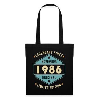 Novembre 1986 Vintage Retro Anniversaire - Sac en tissu - noir - Devant