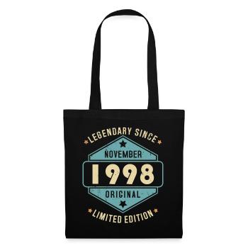 Novembre 1998 Vintage Retro Anniversaire - Sac en tissu - noir - Devant