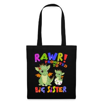 Rawr! Promotion à Big Sister Cute - Sac en tissu - noir - Devant