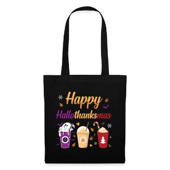 Happy Hallothanksmas Halloween Thanksgiving - Tote Bag - black - Front
