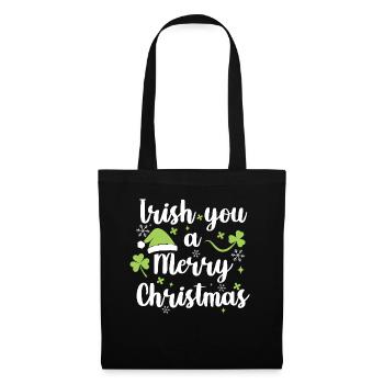 Irish You Un joyeux noël vert trèfle - Sac en tissu - noir - Devant