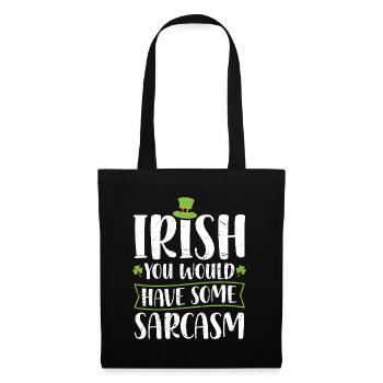 Irish You Would Have Some Sarcasm Green Cloverleaf - Tote Bag - black - Front