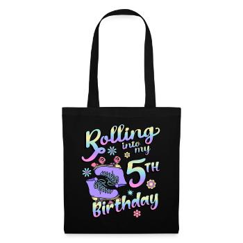 Rouler dans mon patineur quad de 5e anniversaire - Sac en tissu - noir - Devant
