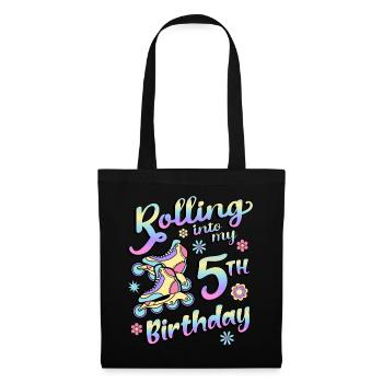 Rolling Into My 5th Birthday Roller Skater Inline - Tote Bag - black - Front