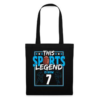 Cette légende sportive a maintenant 7 ans, le rugby à XV 7. - Sac en tissu - noir - Devant
