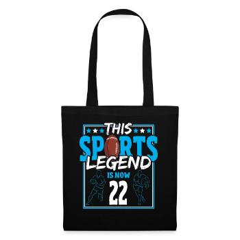 Cette légende du sport a maintenant 22 ans, le rugby à XV 22. - Sac en tissu - noir - Devant
