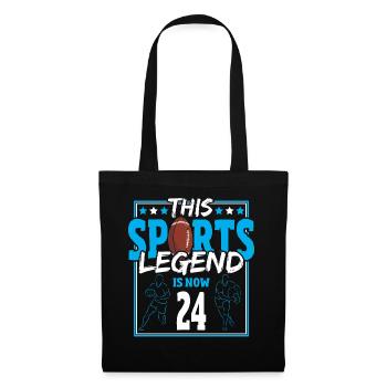 Cette légende du sport a maintenant 24 ans, le rugby à XV 24. - Sac en tissu - noir - Devant