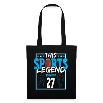 Cette légende du sport a maintenant 27 ans, le rugby à XV 27. - Sac en tissu - noir - Devant