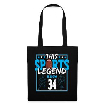 Cette légende du sport a maintenant 34 ans, le rugby à XV 34. - Sac en tissu - noir - Devant