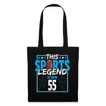 Cette légende sportive a maintenant 55 ans, le rugby à XV 55. - Sac en tissu - noir - Devant