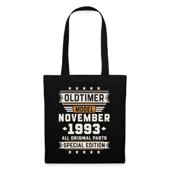Oldtimer November 1993 Geburtstag Geschenk - Stoffbeutel - Schwarz - Vorne