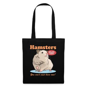 Hamster Goldhamster Zwerghamster Geschenk - Stoffbeutel - Schwarz - Vorne