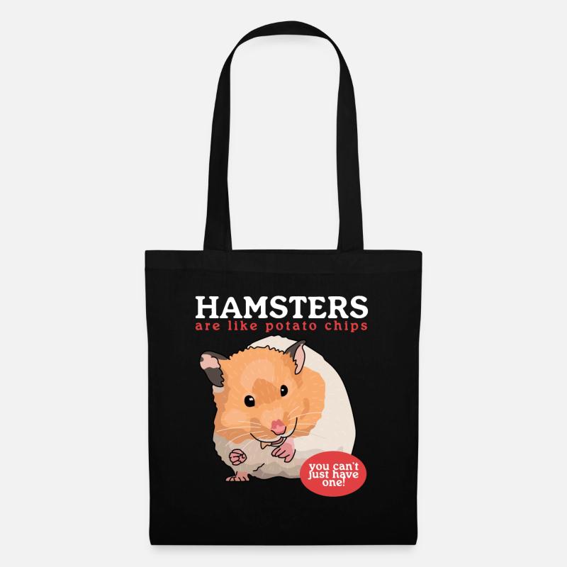 Hamster Zwerghamster Goldhamster Geschenk - Stoffbeutel - Schwarz