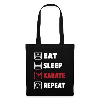 Eat Sleep Karate Repeat Lustiges japan Kampfsport - Stoffbeutel - Schwarz - Vorne