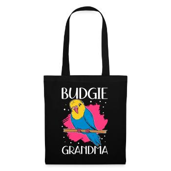 Budgerigar Grand-mère Budgerigars Cadeau - Sac en tissu - noir - Devant