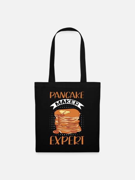 Pfannkuchen Eierkuchen Pancake Geschenk - Stoffbeutel - Schwarz