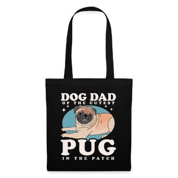 Mops Dad Hundeliebhaber Hundebesitzer Geschenk - Stoffbeutel - Schwarz - Vorne