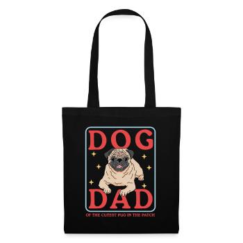 Mops Dad Hundebesitzer Hundeliebhaber Geschenk - Stoffbeutel - Schwarz - Vorne