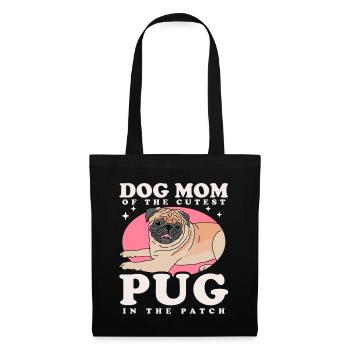Mops Mom Hundeliebhaber Hundebesitzer Geschenk - Stoffbeutel - Schwarz - Vorne